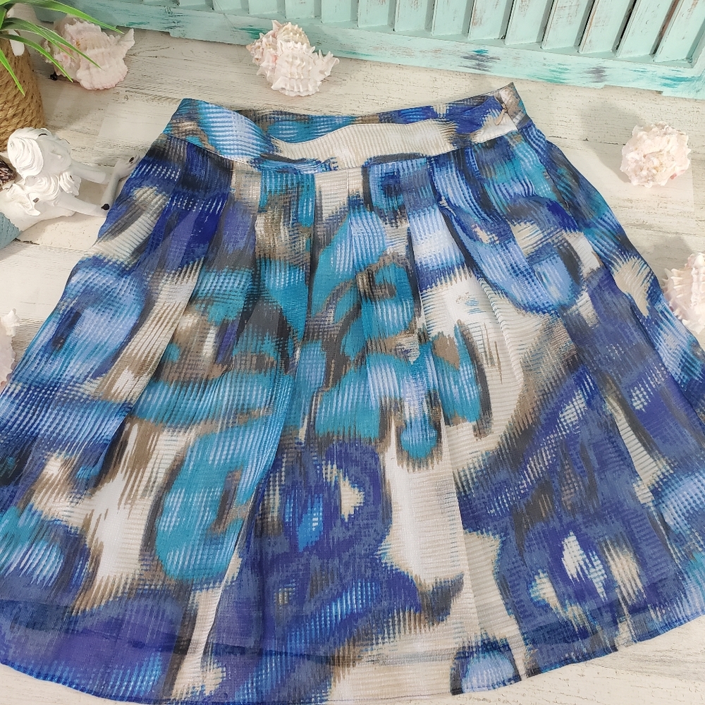 Apostrophe Blue A-line Skirt